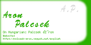 aron palcsek business card